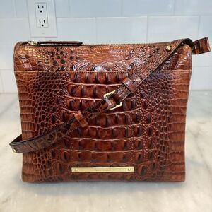Brahmin Remy Pecan Croc Embossed Crossbody Bag